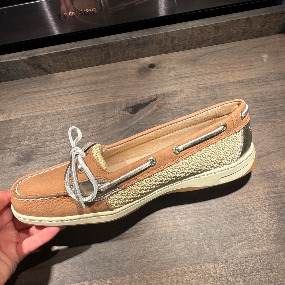 Sperry Tan and Cream Loafers
